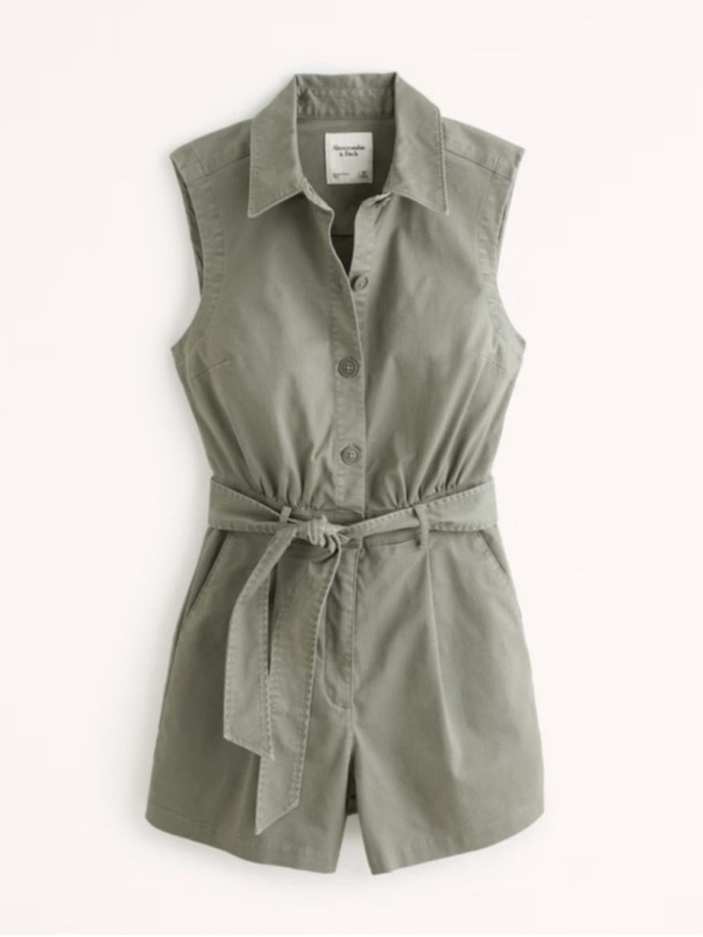 Abercrombie Olive Green Belted Utility Romper Size Small